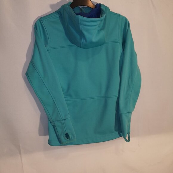 O'neill Ladies Size Medium Teal Full Zip Fitted Jacket with Faux Fur Lined Hood - Picture 2 of 8